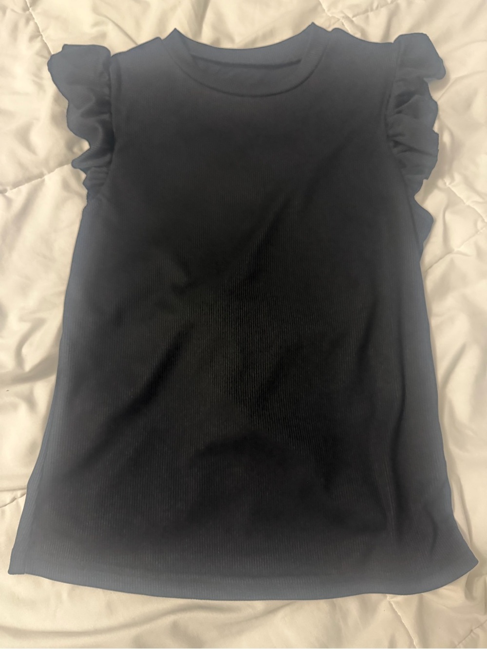 Women’s Black Ruffle Sleeve Knit Top